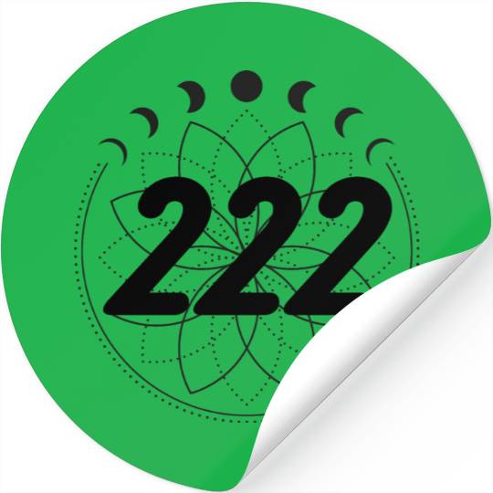 Mandala Angel Numbers 222 Moon Cycle Stickers