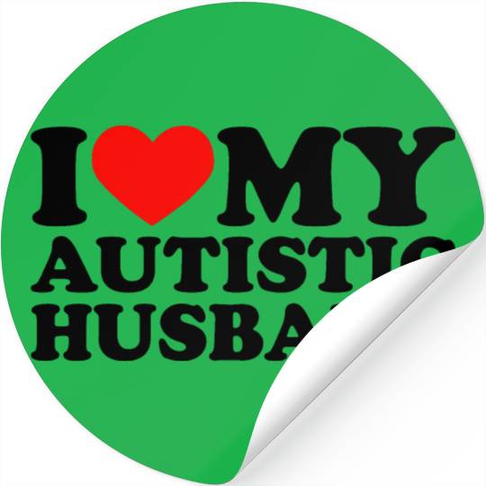 I Love My Autistic Husband Heart My Husband Autism Stickers