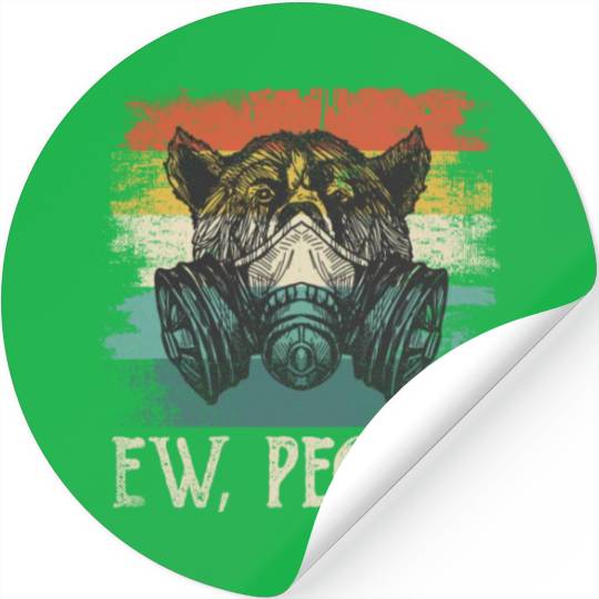 Ew People Bear Funny Introvert Vintage Retro Stickers