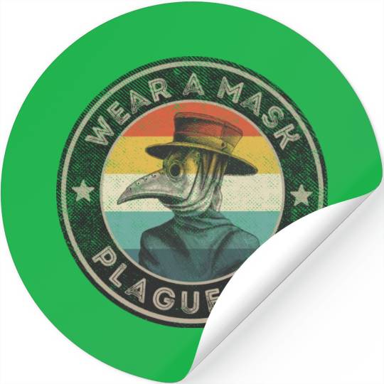 Wear A Mask Plague Doctor Vintage Retro Stickers