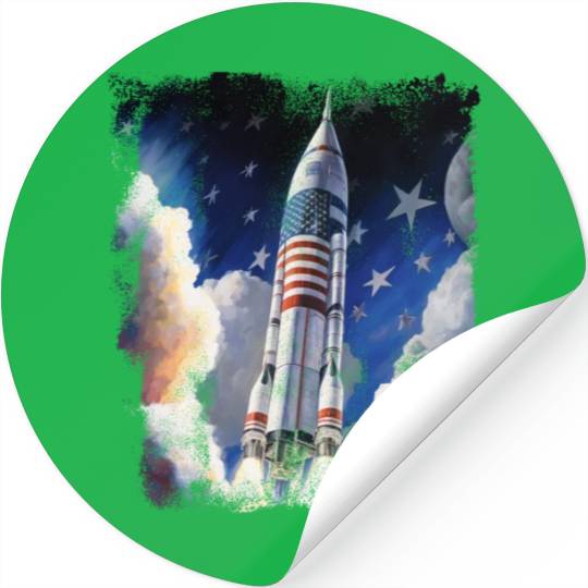 Patriotic Starship US Astronauts Stars and Stripes Stickers