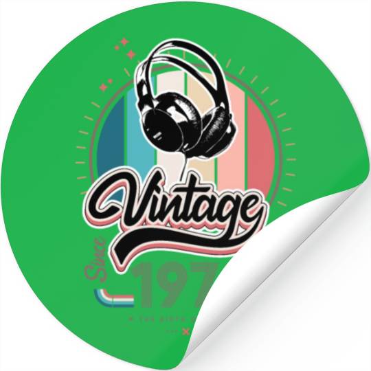 Vintage since 1978 headphones Stickers