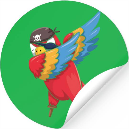 Dab Parrot Jolly Pirate Decor Lazy Halloween Stickers