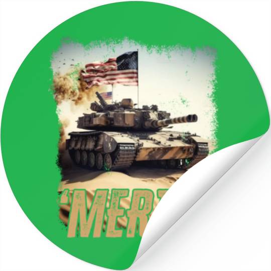 Patriotic Tank War Veteran US Army Patriot US Flag Stickers