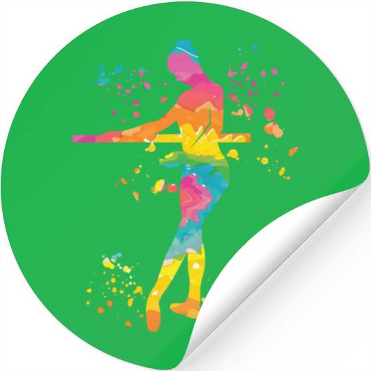 Ballet Dancer Colorsplash Ballerina Stickers