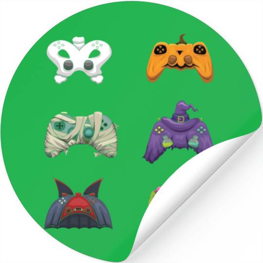 Gaming Gamer Game Controller Lazy Creepy Halloween Stickers