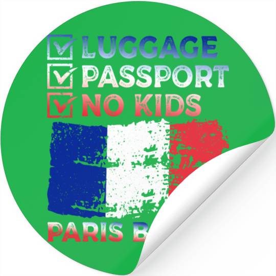 Luggage Passport No Kids France Bound Vacation Stickers