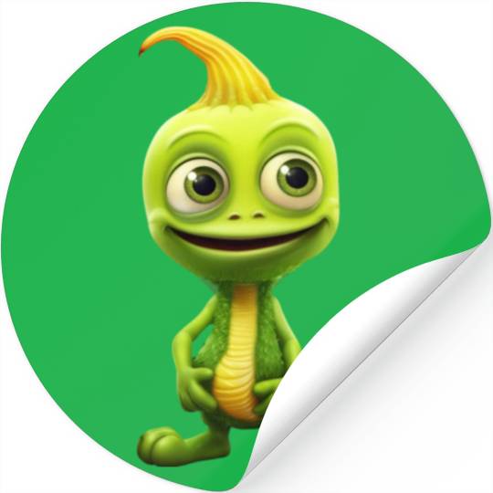 Green Alien & Pumpkin: Unexpected Encounter Stickers