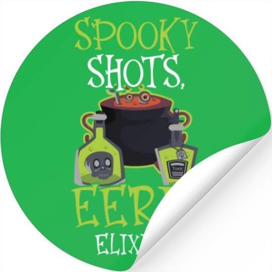 Spooky Shots Eerie Elixirs Bartender Halloween Stickers
