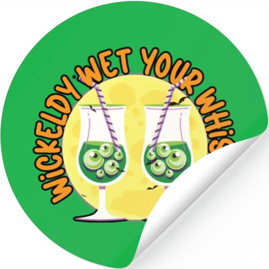 Wickedly Wet Your Whistle Bartender Halloween Stickers