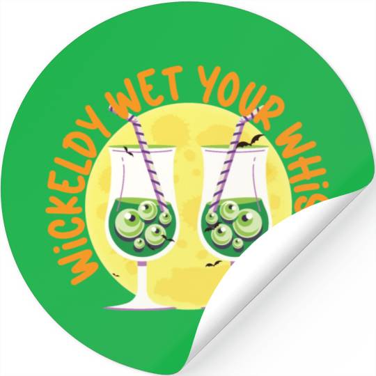 Wickedly Wet Your Whistle Bartender Halloween Stickers