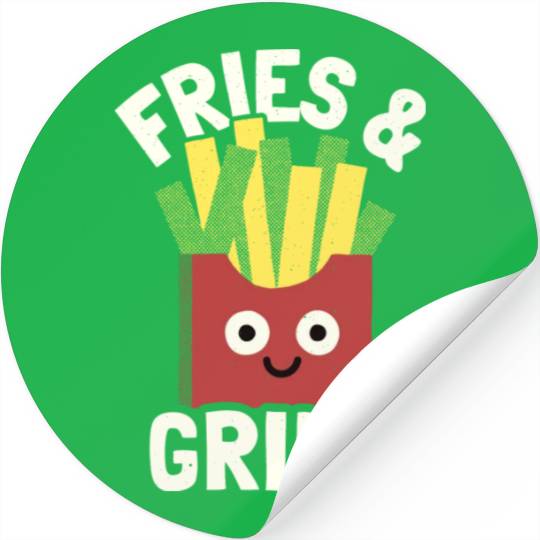 Fries And Grind French Fries Lover Stickers