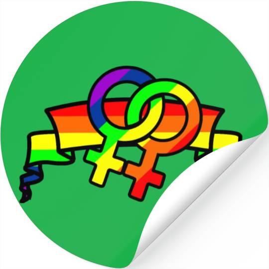 Gender lesbians in rainbow colors Stickers