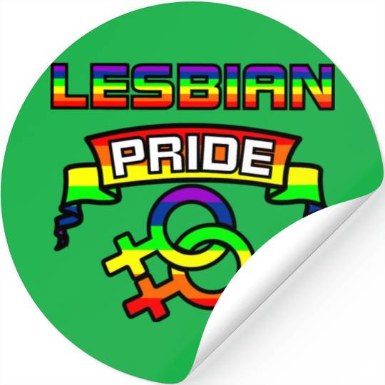 Gender lesbians in rainbow colors with text Stickers