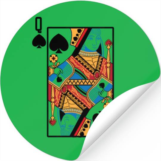 Halloween Playing Card Queen Of Spades Stickers