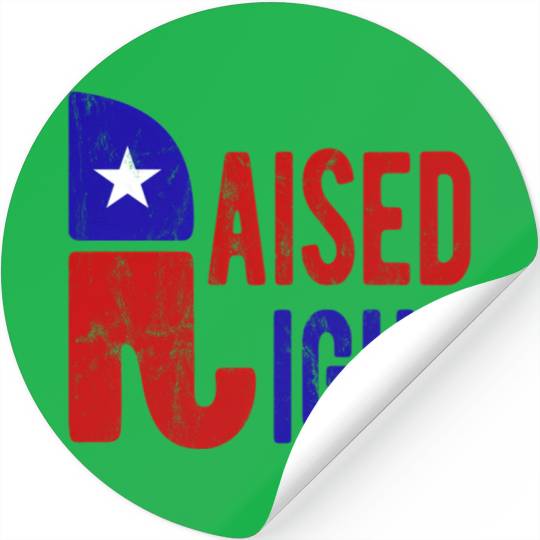 Raised Right Proud Republican Elephant Logo Usa Stickers