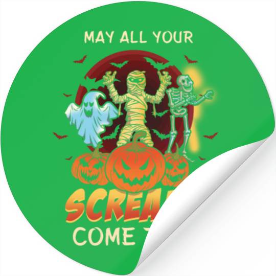 Scary Horror Monsters Lazy Creepy Halloween Stickers