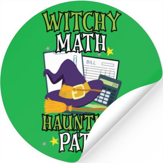 Witchy Math Haunting Path Accountant Halloween Stickers
