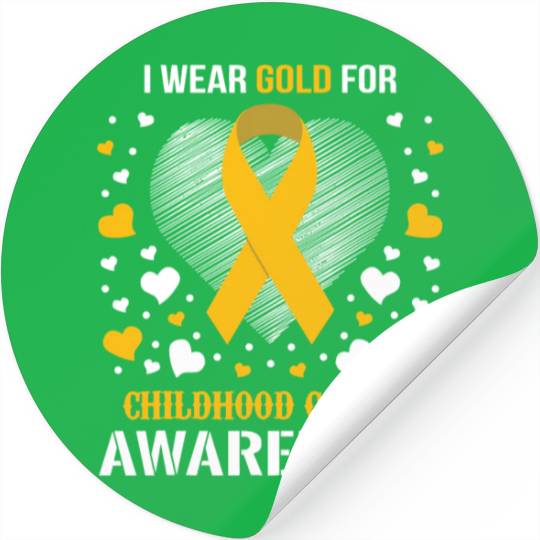 I Wear Childhood Cancer Awareness Supporter Ribbon Stickers