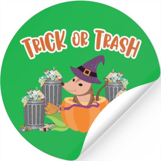Trick or Trash Happy Halloween Stickers