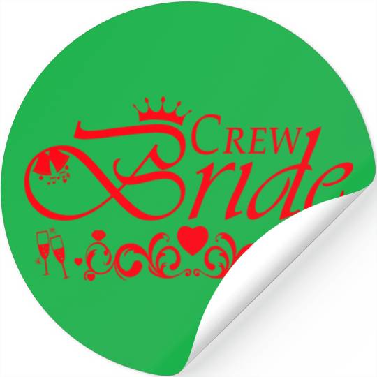 Crew Bride Bachelorette Party Red Stickers