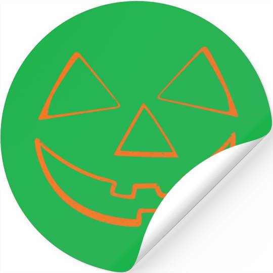 Pumpkin Head Face Lazy Halloween Pumpkin Stickers