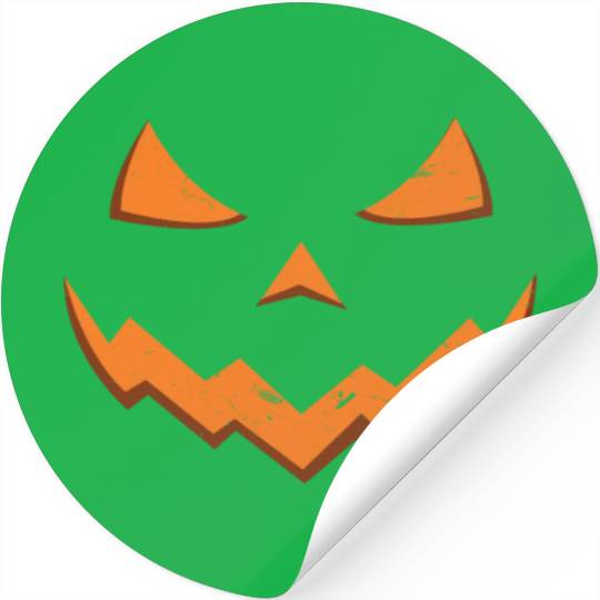 Carved Pumpkin Head Face Lazy Halloween Pumpkin Stickers