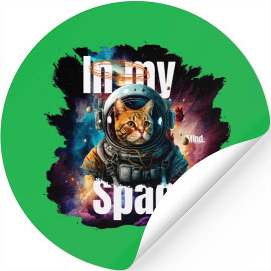 In my Mind Space Cat Astronaut Design Pets Lover Stickers