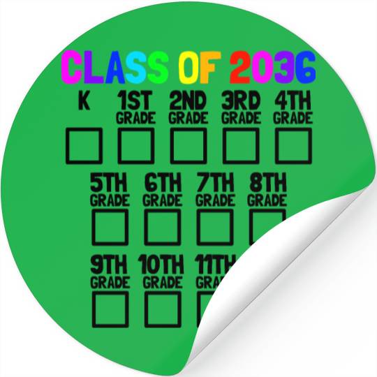 Class Of 2036 Back To School Kindergartengrow with Stickers