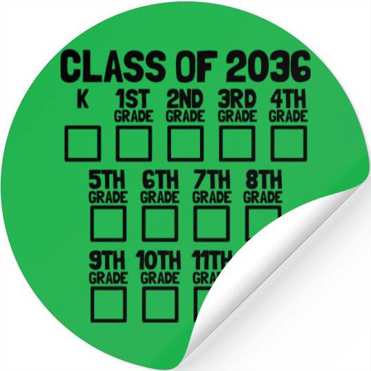 Class Of 2036 Back To School Kindergartengrow with Stickers