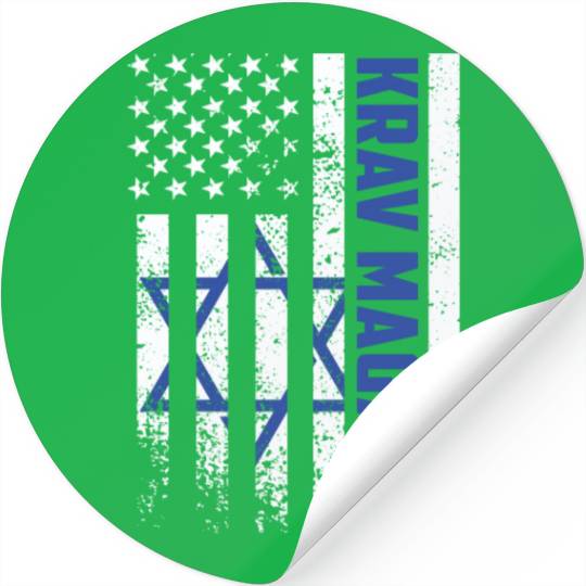 Krav Maga American USA Israel Flag Stickers