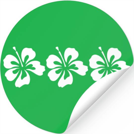 Three White Hibiscus Stickers