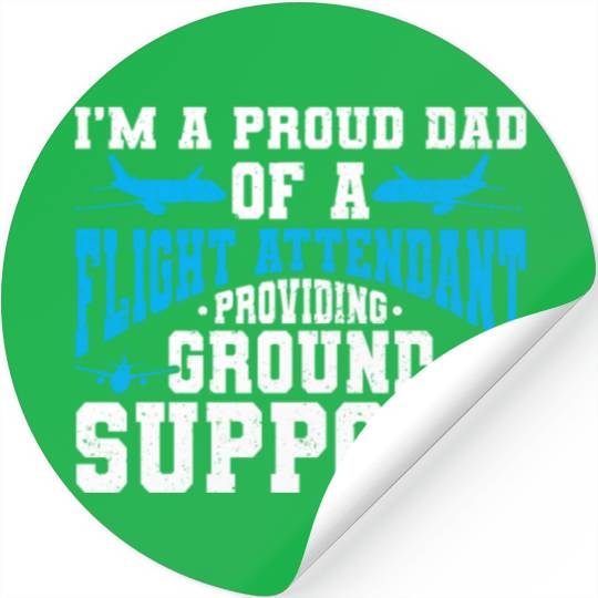 Flight Attendant Dad Airplane Flight Attendant Stickers