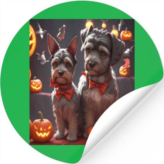 Schnauzer Hallooween Spooktacular Stickers