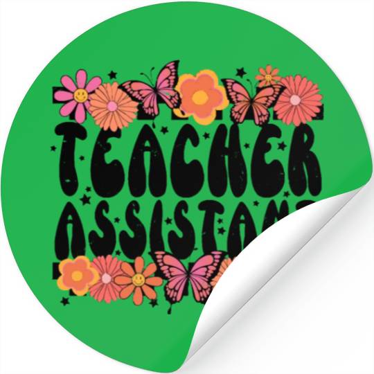 Floral Teacher Assistant Stickers