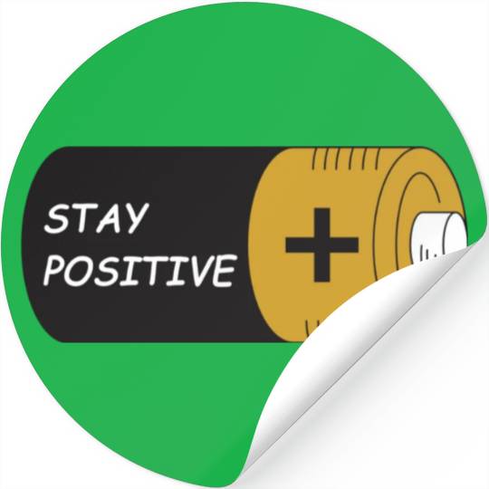 Stay Positive Battery Cell Motivation Sticker Stickers