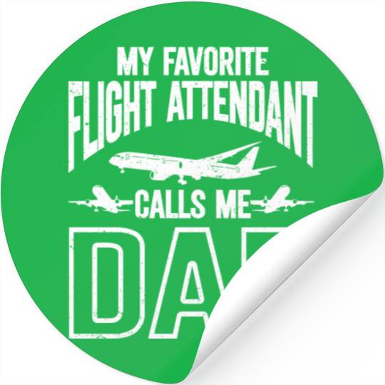 Flight Attendant Dad Airplane Flight Attendant Stickers