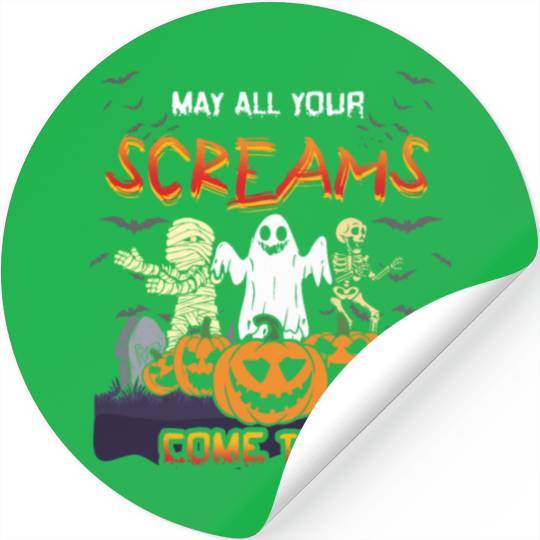 Scary Horror Monsters Skeleton Creepy Halloween Stickers