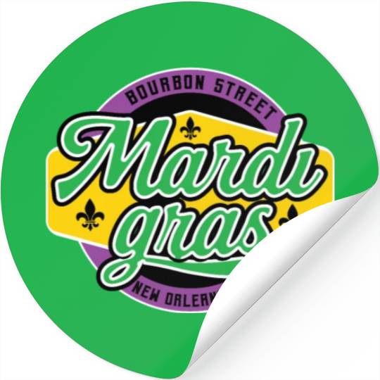 Mardi Gras Bourbon Street Stickers