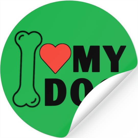 I love my dog Stickers
