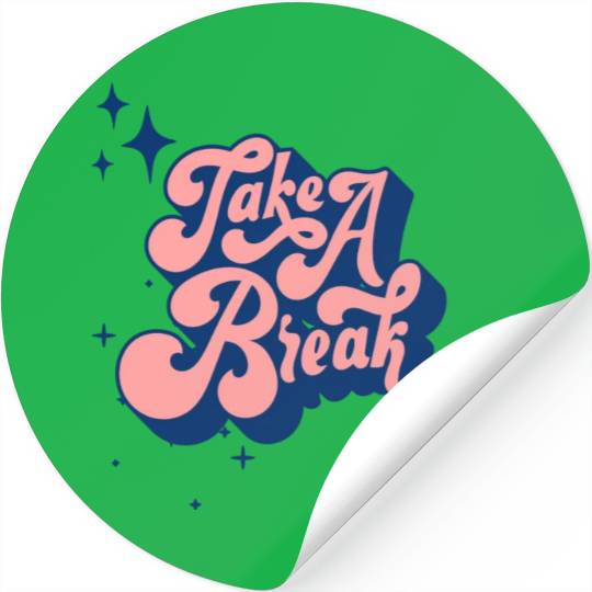 Pink Blue Typography Stickers