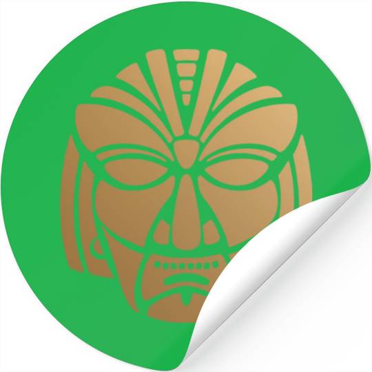 Aztec & Mayan Mask Logo: Minimalist Design Stickers