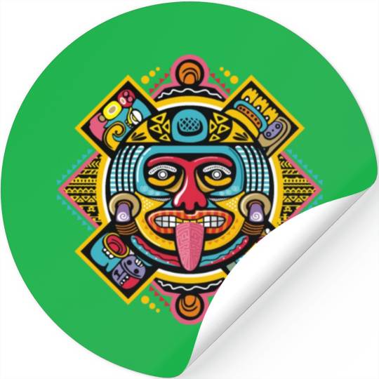 Colorful Aztec Illustration: Ethnic Ornament Stickers
