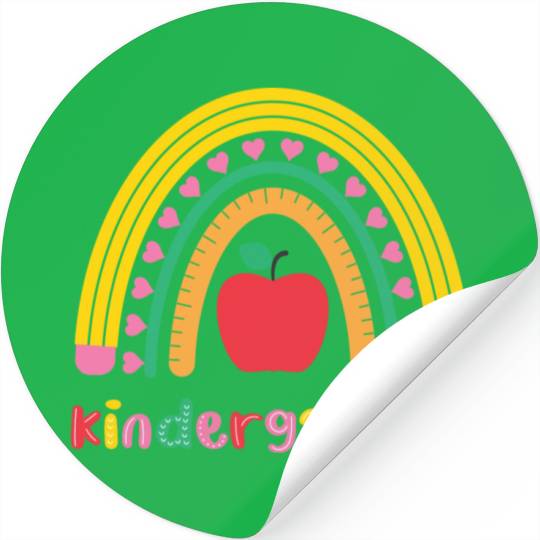 Kindergarten Rainbow Girls Kids Teacher Team Stickers