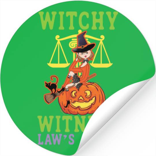 Witchy Witness Law's Abyss Scary Lawyer Halloween Stickers