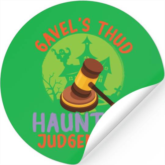 Gavel's Thud Haunted Judgment Lawyer Halloween Stickers