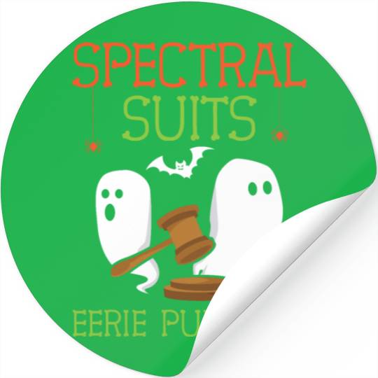 Spectral Suits Eerie Pursuits Lawyer Halloween Stickers