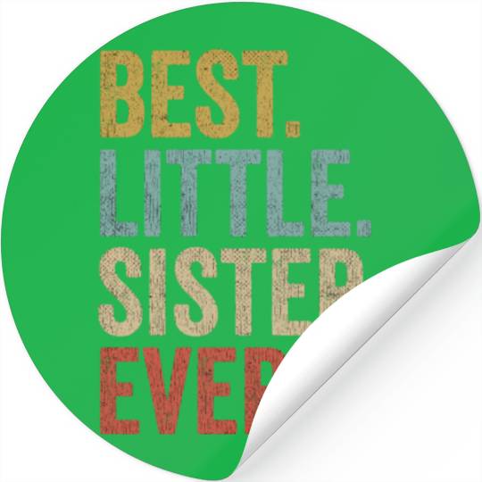 Womens Best Little Sister Ever Stickers Funny Little