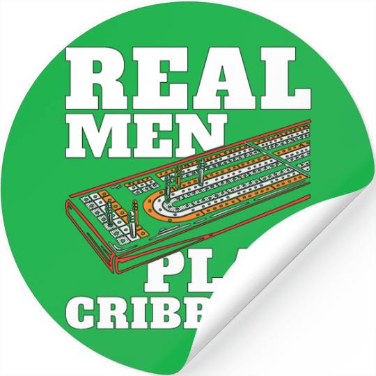 Cribbage Real Men Play Cribbage Loves Board Game Stickers