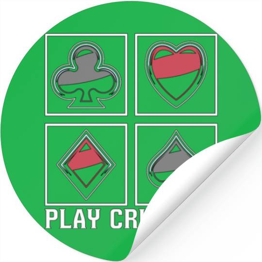 Play Cribbage Playing Cards Loves Crib Board Game Stickers
